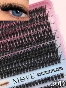 640片装30+40+50+60D卷翘度假睫毛册，混合长度簇状假睫毛，可重复使用，自然蓬松，DIY睫毛嫁接，提升妆容，适合日常、派对、旅行、节日礼物，手工制作，猫眼假睫毛 - D - 查看 7