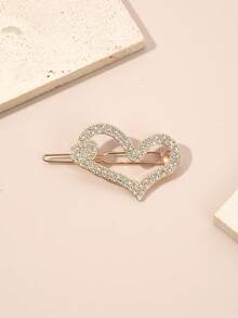 1pc Elegant Minimalist Versatile Hair Clips With Rhinestones, Heart, Star, Moon, Flower, Butterfly Metal Clips - Multicolor - View 13