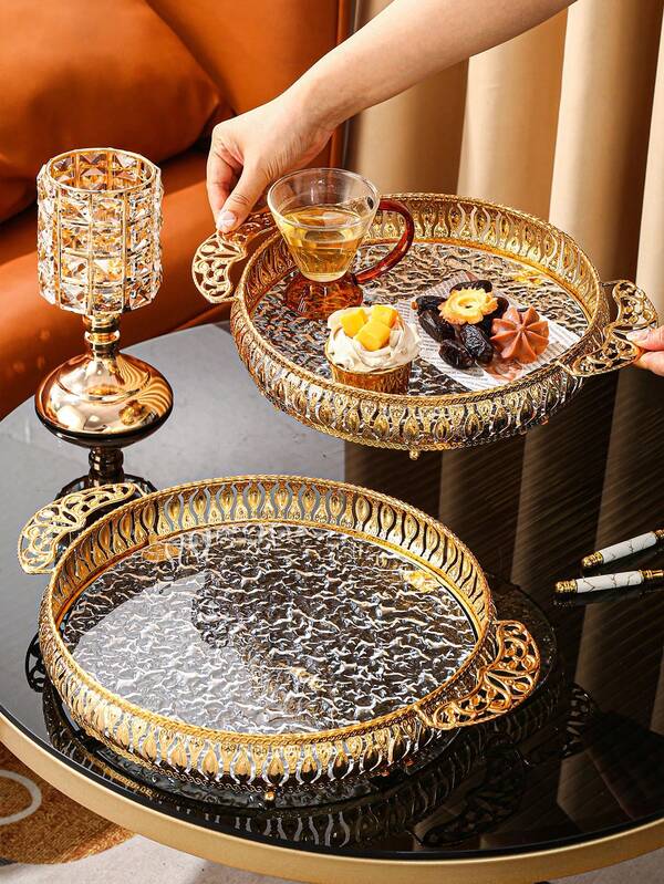 1pc Acrylic Multi-Purpose Serving Tray, Suitable For Kitchen, Dining Room, Living Room, Tea Sets, Glassware, Candies, Cookies, Bread, Weddings, Parties, Gifts, Birthdays, Yard