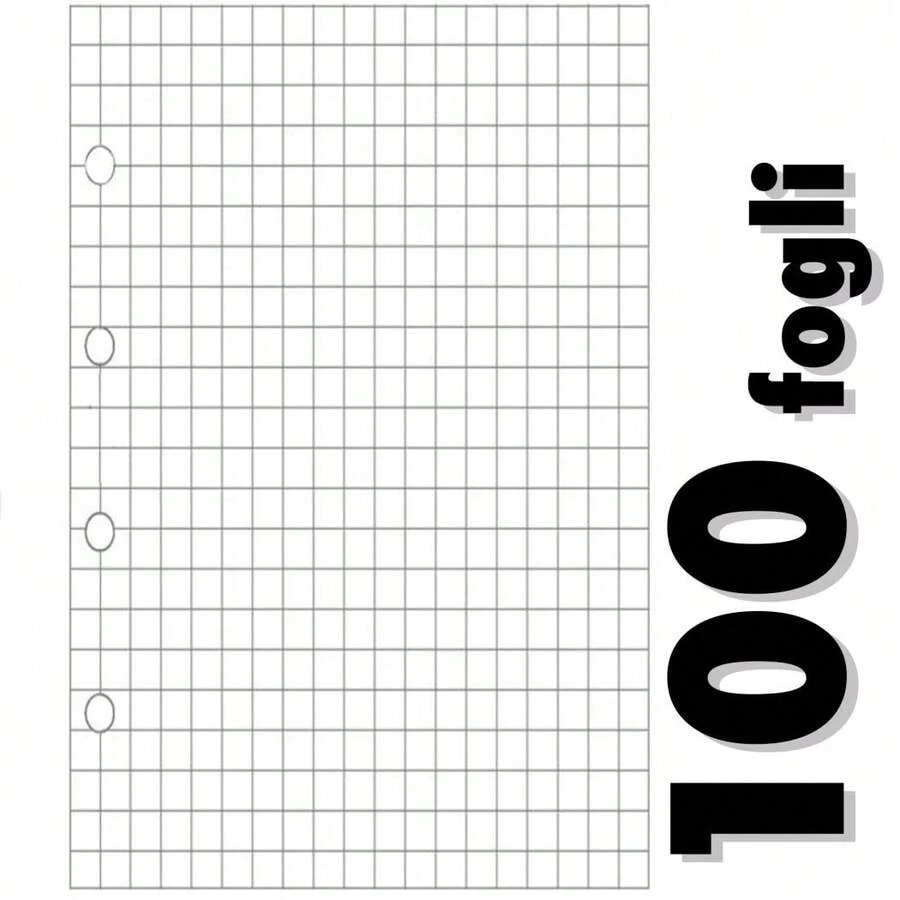 OISE ART STORE Fogli Forati Per Quaderni Ad Anelli Quaderno A4 A Quadretti Ricambi Raccoglitore - - Multicolore - Visualizzare 1
