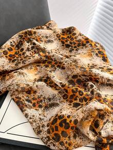 1条新款豹纹印花围巾，防晒围巾，沙滩围巾，女士沙滩度假披肩，防风拍照围巾，为您的造型增添亮点，也是一份节日礼物。 - 圍巾 - 查看 8