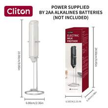 CLITON 電動牛奶起泡器 6色（黑色、白色、藍色、綠色、粉色、紅色），3款選擇：單件、塑膠、不鏽鋼，簡約設計，AA電池供電（不含電池），靜音便攜攪拌器，適用咖啡、廚房，聖誕節與婚禮禮物 - 彩色 - 查看 14