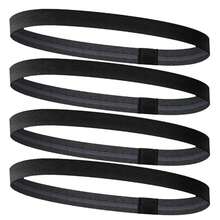 4条装男女通用弹力发带，防滑发带，迷你弹力吸汗带，适合瑜伽、化妆，男女青少年通用（黑色） - 彩色 - 查看 1