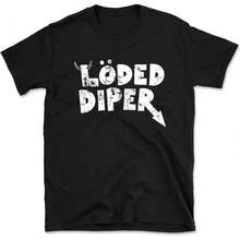 Men's T Shirts 1Pcs Loded Diper Graphic T-Shirt For Men Women, Funny Tees Gift, Round Neck Short Sleeved T Shirts Tops Men Women Clothing, Casual Tee Gift Men's Casual Print Round Neck Short Sleeve T-Shirt Standard Fit T-Shirt For Men - Black - View 8