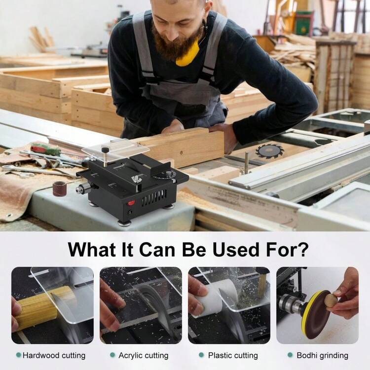 Mini Table Saw, Mini Multi Functional Table Saw For Crafts With Full Set Of Accessories, Portable Desktop Saw For DIY, Cutting, Polishing, Engraving, Drilling For Woodworking,Plastic & Acrylic - A - View 6