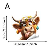 1/3pcs Removable Static Cling Window Film. Reusable Vinyl Static Cling Glass Stickers With Cute Dog & Cow Patterns, Suitable For Living Room And Home Decor - Multicolor - View 15