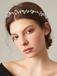 1pc Rhinestone Silver Bridal Headpiece, Suitable For Bride, Wedding, Banquet, Party - Gold - View 2