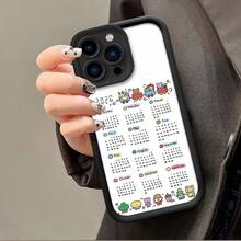 2026年カレンダー電話ケース  17 Air、17 Pro、17 Pro Max、16 Pro Max、16 E、15/14 Plus、12/13 Mini、11、X、Xr、XS MAX、7/50 Plusを使う 耐衝撃性ソフトTPUバックカバー ギフトを使う - ブラック - チェックする 6