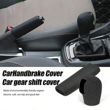 Bộ 2 miếng bọc cần số và tay phanh bằng silicon màu đen, phù hợp với xe hơi, bảo vệ cần số và tay phanh, không cần lắp đặt, nâng cấp nội thất xe, phụ kiện xe hơi thiết kế thời trang, trang trí xe hơi, phụ kiện nội thất xe hơi - màu đen - Xem 3
