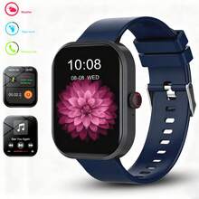 1 件智能手表，带硅胶表带，男女通用运动智能手表，带计步器、卡路里追踪、多种运动模式、距离追踪、音乐控制、远程摄像头、无线通话、可自定义表盘、信息提醒、闹钟、天气、2.01 英寸全触摸屏，兼容 IOS 和 Android 智能手机 - 彩色 - 查看 9
