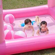 Teamson Giant Inflatable Pink Castle Wading Pool And Sprinkler For Beach Balls Included - As Pic - View 7