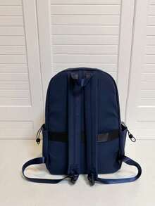 Ruitu Stationery-JYHS SHINAER Letter Print Navy Blue Backpack Casual School Bag - A - View 6