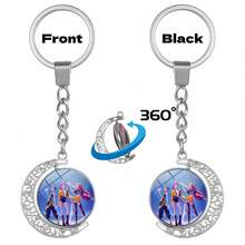 K-POP  Stainless Steel Keychain - Cute Cartoon Moon Design, Durable Iron Alloy Material, Suitable For Holidays And Reward Gifts - Multicolor - View 16