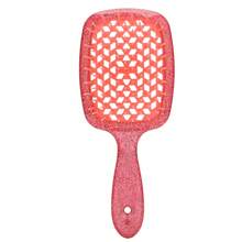 1 Stück Cut Out Mesh Haarbürste, atmungsaktiver flauschiger Haarkamm - Kopfhautmassagebürste, antistatisch, Haaraccessoires - Verschiedenfarbig - Übersicht 6
