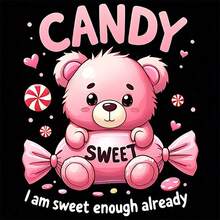 1pc/2pcs/3pcs Pink Bear Patch Heat Transfer Stickers, For DIY T-Shirt, Sweatshirt, Jeans, Hoodie, Backpack, Jacket, Handbag, Pillow - L+S - View 3