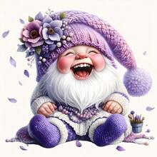 1pc/2pcs/3pcs Durable Long-Lasting Heat Transfer Stickers With Laughing Purple Gnome Patch, For DIY On T-Shirts, Sweatshirts, Jeans, Hoodies, Backpacks, Jackets, Handbags, Pillows - L - View 2