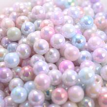 10/20/30/50/100/200pcs 6/8/10/12/14/16mm Acrylic Aurora Colored Faux Pearl Shiny Loose Spacer Round Beads, Perfect For Jewelry Making Necklace Bracelet Earring DIY Mobile Phone Chain Craft - Random Color - View 10