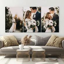 3pcs Personalized Photo Canvas Wall Art Set With Pine Wood Frame - Custom Family Photo Prints, Framed Canvas For Living Room, Bedroom, Home Office - Ideal Gift For Birthday, Anniversary, Christmas - Customizable Size & Easy Hanging - Pine Wood Frame & Fade-Resistant Ink - Family Portrait, Wedding, Memorabilia Gift Set, Picture Wall Decor, Canvas Wall Art, Room Decor, Wall Decoration - Multicolor - View 4