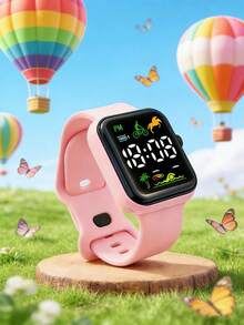 2pcs LED Digital Electronic Watch With Step Counter, TPU Soft Breathable Strap, Suitable For Students, Children, Teenagers, Sports, Outdoor, Christmas Gift - Multicolor - View 4