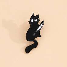 Black Cat Enamel Brooch Custom Decorative Brooches Ornaments Lapel Bag Badges Jewelry Gifts 2025 New Style Pin For Clothes Bag Charm School Kpop Backpack Teacher Supplies Bag Charms Cute Office Accessories Shirts Jacket Christmas Halloween Autumn-Winter Accessories,Suitable For Teens, Youth,Men,Casual, Outdoor, Athletic, Vacation, Graduation Gifts, Birthday, Daily Wear Clothes Pin Funny Teacher Gifts - 黑色 - 查看 7