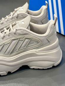 Adidas Originals OZGAIA 经典复古网眼低帮休闲厚底运动鞋，女款 - 杏灰色 - 查看 5