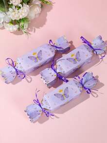 6个紫色蝴蝶礼盒，礼品包装盒，生日礼品包装盒，婚礼回礼盒，生日礼品袋，礼品包装用品，蝴蝶主题生日派对用品，派对礼品袋，蝴蝶装饰，性别揭晓派对，迎婴派对装饰，婚礼装饰 - 紫色蝴蝶 - 查看 6