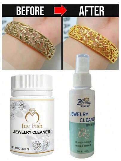 1 pieza/2 piezas/3 piezas Solución de limpieza de joyas, adecuada para limpiar anillos de diamantes, collares y joyas de oro, eliminando óxido y polvo. Líquido de limpieza metálico para el cuidado de joyas, eliminando óxido y polvo en collares, agente de limpieza en spray para limpiar collares de oro y accesorios de joyería