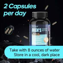 Quit mood Men's Energy Supplement 29020MG Extra Strength 20-In-1 With Goat , Maca, Oyster Extract & Ashwagandha - 60 Capsules - 180 Capsules/Bottle - View 6