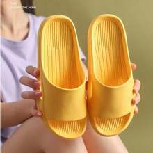 Non-Slip Bathroom Design Unisex House Slippers, Suitable For Bathing And Foot Washing. Made Of EVA Material, Soft And Comfortable, Quick-Drying, Also Suitable For Summer Wear. Simple Cut With Soft Fabric Ensures Comfortable Fit And Flexible Texture. Textured Outsole Provides Anti-Slip Traction. - A - View 3