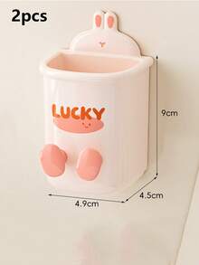 1个兔子造型牙刷架兼杯子收纳架，壁挂式浴室电动牙刷牙膏收纳架（需手动粘贴贴纸） - 彩色 - 查看 14