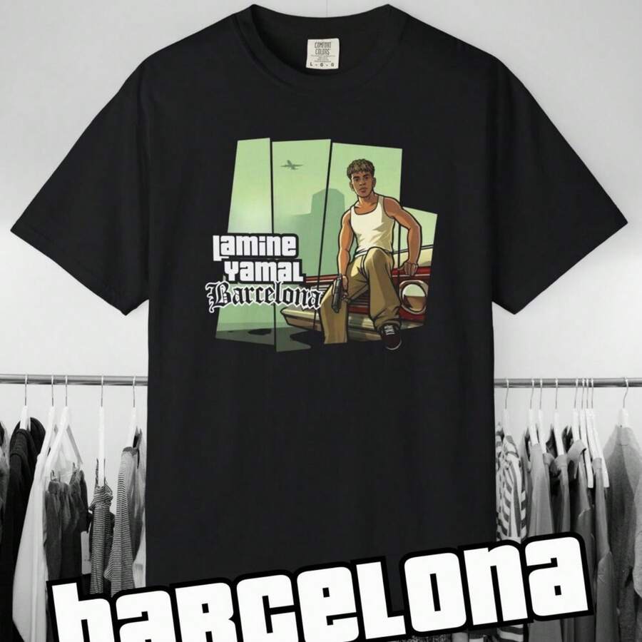 GTA-Style T-Shirt  Barcelona Football Tee - màu đen - Xem 1