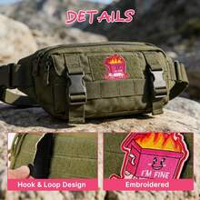 GIURKUU 1个粉色“我很好，一切都好”布贴，趣味垃圾桶着火图案魔术贴布贴，刺绣士气贴片，可用于背包、狗背带、军用背心、布贴墙、帽子等。 - A - 查看 4