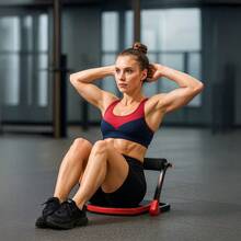 LIPETY Multi-Functional Ab Trainer, Mini Home Sit-Up Assistant, Portable Lazy Fitness Equipment For Abdominal Workout - 紅色 - 查看 4