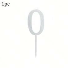 1个/10个装 0-9岁生日蛋糕装饰插牌，金色，适用于婚礼、儿童生日派对蛋糕装饰、婴儿派对等场合。 - 彩色 - 查看 20