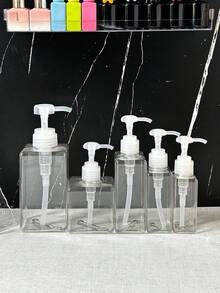 100ml-450ml Refillable Dispenser Bottles, Large Capacity Nail Polish Remover Tool Refill Bottles, Pump Bottles For Shampoo, Body Wash, Hand Soap, Transparent Plastic Bottles - Multicolor - View 3