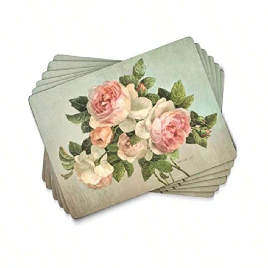 Pimpernel Antique Roses Placemats Set Of 6 - Multicoloured - View 1