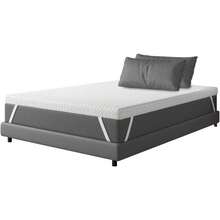 Colchoneta Cubre Colchón Topper Individual 100x190x5 cm – Alto De 5 cm – Colchoneta con Memory Foam y Cool Gel – Sobrecama – Topper en Caja – Sobrecolchón – para Hogar Recámara - Blanco - Ver 8