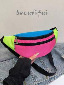 New Patchwork Women Fanny Pack Crossbody Shoulder Bag Fashionable Chest Bag - Multicolor - View 1