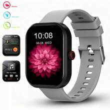 1 件智能手表，带硅胶表带，男女通用运动智能手表，带计步器、卡路里追踪、多种运动模式、距离追踪、音乐控制、远程摄像头、无线通话、可自定义表盘、信息提醒、闹钟、天气、2.01 英寸全触摸屏，兼容 IOS 和 Android 智能手机 - 彩色 - 查看 5