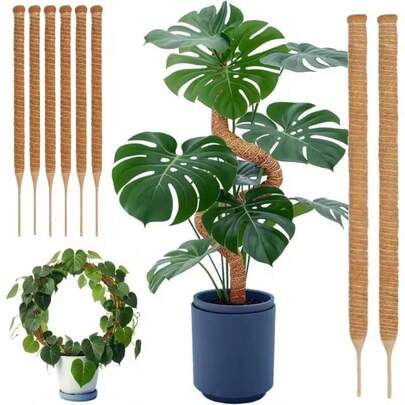 Plant Moss Coir Pole Bendable Plants Climbing Support Extension Palm Vines Stick Indoor Balcony Garden Courtyard Flower Decor