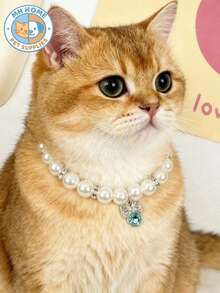 1 Piece Bow Pendant Pet Necklace, Rhinestone Cat And Dog Pendant Collar, Necklace Chain, European And American Style Collar Jewelry Cat Collar - Multicolor - View 4