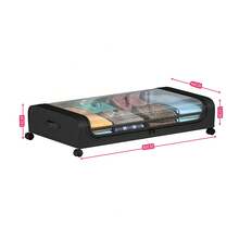 2pcs Under Bed Storage Containers: Rolling Drawers With Clear Window For Home Organization - Black - View 3