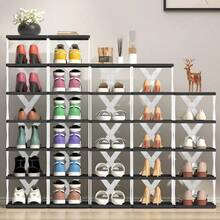 50/10/2/1 Pcs Adjustable Shoe Rack - Plastic Multi-Tier Shoe Shelf With Clear Plastic Shelves, Space-Saving Home Entryway, Closet And Bedroom Design, Easy Assembly, No Tools Required, Shoe Storage Organizer, Compact Shoe Rack, Sturdy - Multicolor - View 3