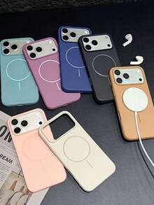 极简哑光磁吸手机壳，适用于 17/16/15/14/13/12/11 - 黑色 - 查看 6