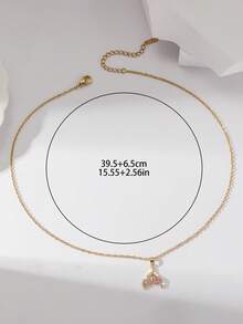 1 chiếc mặt dây chuyền hình đuôi cá đính đá Zirconia nhiều màu sắc, thiết kế thanh lịch và độc đáo, làm từ thép không gỉ, thích hợp cho nữ, đeo hàng ngày, dự lễ hội và đi chơi. - Vàng - Xem 9