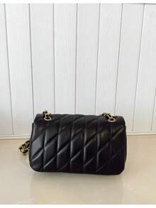 New Embroidered Diamond Grid Shoulder Crossbody Chain Small Square Bag - trắng - Xem 1