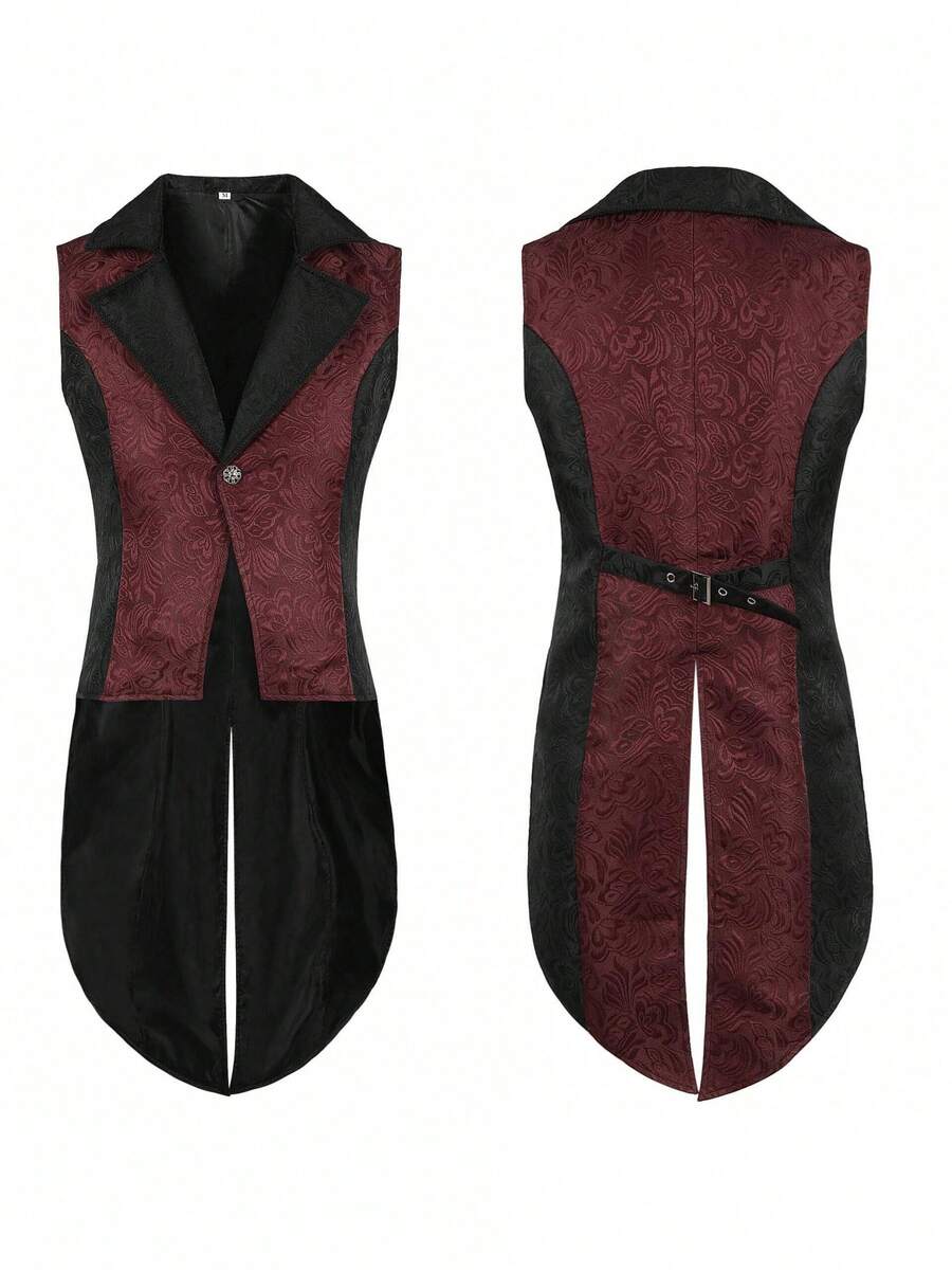 COS Mittelalterliches KostüHerrenbekleidung Retro Herrenweste Halloween Kostü, Rollenspiel KostüCosplay Kostü - Burgundy - View 1