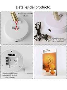 Lámpara De Noche Árbol Bonsái De 108 Luz Led Con Botón Táctil Decoración Interior y Mesa - Multicolor - Ver 10