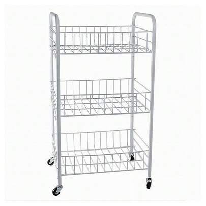 OISE ART STORE Carrello In Metallo Da Bagno Portaoggetti 3 Ripiani Porta Oggetti Con Ruote 52531 -