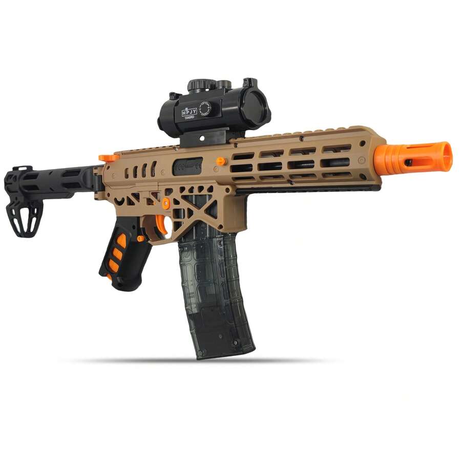 Gel Toy Blasters Automatic With Nylon Body 170 FPS & 70 Ft Range, Dual Mode Outdoor Shooting Activity, Ages 14+, Yellow - Khaki - View 1
